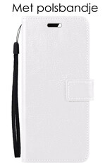 NoXx Hoes Geschikt voor OnePlus Nord CE 3 Lite Hoesje Book Case Hoes Flip Cover Wallet Bookcase Met Screenprotector - Wit