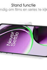 NoXx Hoes Geschikt voor OnePlus Nord CE 3 Lite Hoesje Book Case Hoes Flip Cover Wallet Bookcase Met Screenprotector - Wit