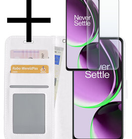 NoXx NoXx OnePlus Nord CE 3 Lite Hoesje Bookcase Wit Met Screenprotector