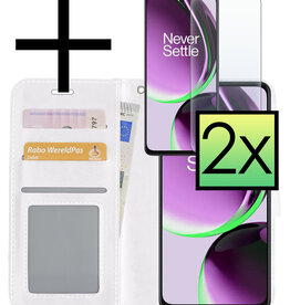 NoXx NoXx OnePlus Nord CE 3 Lite Hoesje Bookcase Wit Met 2x Screenprotector