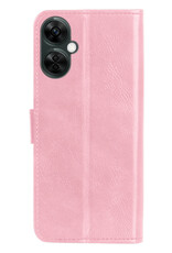 Nomfy Hoesje Geschikt voor OnePlus Nord CE 3 Lite Hoes Bookcase Flipcase Book Cover - Hoes Geschikt voor OnePlus Nord CE 3 Lite Hoesje Book Case - Lichtroze
