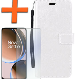 Nomfy Nomfy OnePlus Nord CE 3 Lite Hoesje Bookcase Wit Met Screenprotector