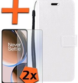 Nomfy Nomfy OnePlus Nord CE 3 Lite Hoesje Bookcase Wit Met 2x Screenprotector