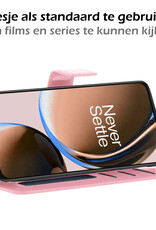 Nomfy Hoesje Geschikt voor OnePlus Nord CE 3 Lite Hoes Bookcase Flipcase Book Cover Met Screenprotector - Hoes Geschikt voor OnePlus Nord CE 3 Lite Hoesje Book Case - Lichtroze