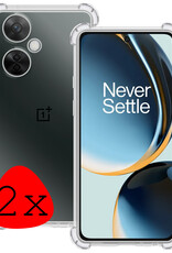 BASEY. Hoes Geschikt voor OnePlus Nord CE 3 Lite Hoesje Shock Proof Case Hoes Siliconen - Hoesje Geschikt voor OnePlus Nord CE 3 Lite Hoes Cover Shockproof - Transparant - 2 Stuks
