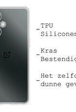 BASEY. Hoes Geschikt voor OnePlus Nord CE 3 Lite Hoesje Siliconen Back Cover Case Met Screenprotector - Hoesje Geschikt voor OnePlus Nord CE 3 Lite Hoes Cover Hoesje - Transparant