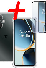 BASEY. Hoes Geschikt voor OnePlus Nord CE 3 Lite Hoesje Shock Proof Case Hoes Siliconen Met Screenprotector - Hoesje Geschikt voor OnePlus Nord CE 3 Lite Hoes Cover Shockproof - Transparant