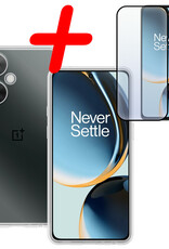 BASEY. Hoes Geschikt voor OnePlus Nord CE 3 Lite Hoesje Siliconen Back Cover Case Met Screenprotector - Hoesje Geschikt voor OnePlus Nord CE 3 Lite Hoes Cover Hoesje - Transparant