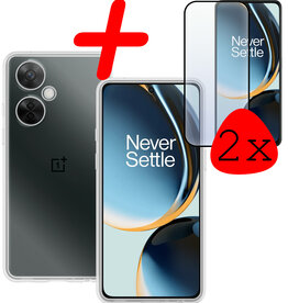 BASEY. BASEY. OnePlus Nord CE 3 Lite Hoesje Siliconen Met 2x Screenprotector - Transparant
