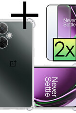NoXx Hoes Geschikt voor OnePlus Nord CE 3 Lite Hoesje Siliconen Cover Shock Proof Back Case Shockproof Hoes Met 2x Screenprotector - Transparant