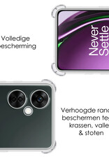 NoXx Hoes Geschikt voor OnePlus Nord CE 3 Lite Hoesje Siliconen Cover Shock Proof Back Case Shockproof Hoes Met 2x Screenprotector - Transparant