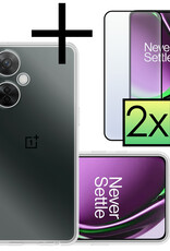 NoXx Hoes Geschikt voor OnePlus Nord CE 3 Lite Hoesje Cover Siliconen Back Case Hoes Met 2x Screenprotector - Transparant