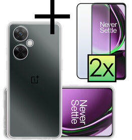 NoXx NoXx OnePlus Nord CE 3 Lite Hoesje Siliconen Met 2x Screenprotector - Transparant