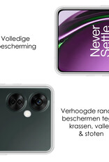 NoXx Hoes Geschikt voor OnePlus Nord CE 3 Lite Hoesje Cover Siliconen Back Case Hoes Met 2x Screenprotector - Transparant
