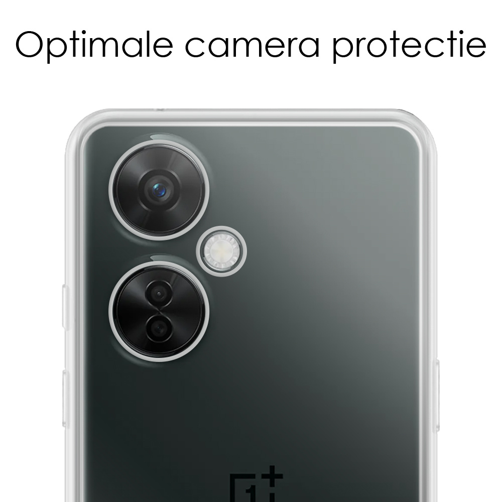 NoXx Hoes Geschikt voor OnePlus Nord CE 3 Lite Hoesje Cover Siliconen Back Case Hoes Met 2x Screenprotector - Transparant