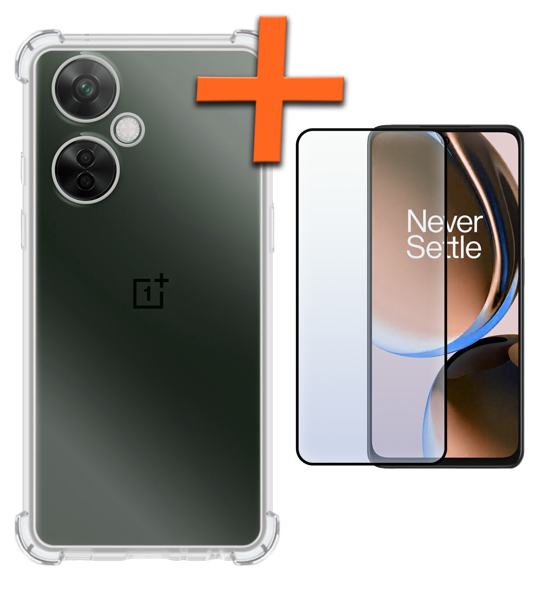 Nomfy Hoesje Geschikt voor OnePlus Nord CE 3 Lite Hoesje Shock Proof Cover Case Shockproof Met Screenprotector - Hoes Geschikt voor OnePlus Nord CE 3 Lite Hoes Siliconen Back Case - Transparant