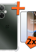 Nomfy Hoesje Geschikt voor OnePlus Nord CE 3 Lite Hoesje Shock Proof Cover Case Shockproof Met 2x Screenprotector - Hoes Geschikt voor OnePlus Nord CE 3 Lite Hoes Siliconen Back Case - Transparant