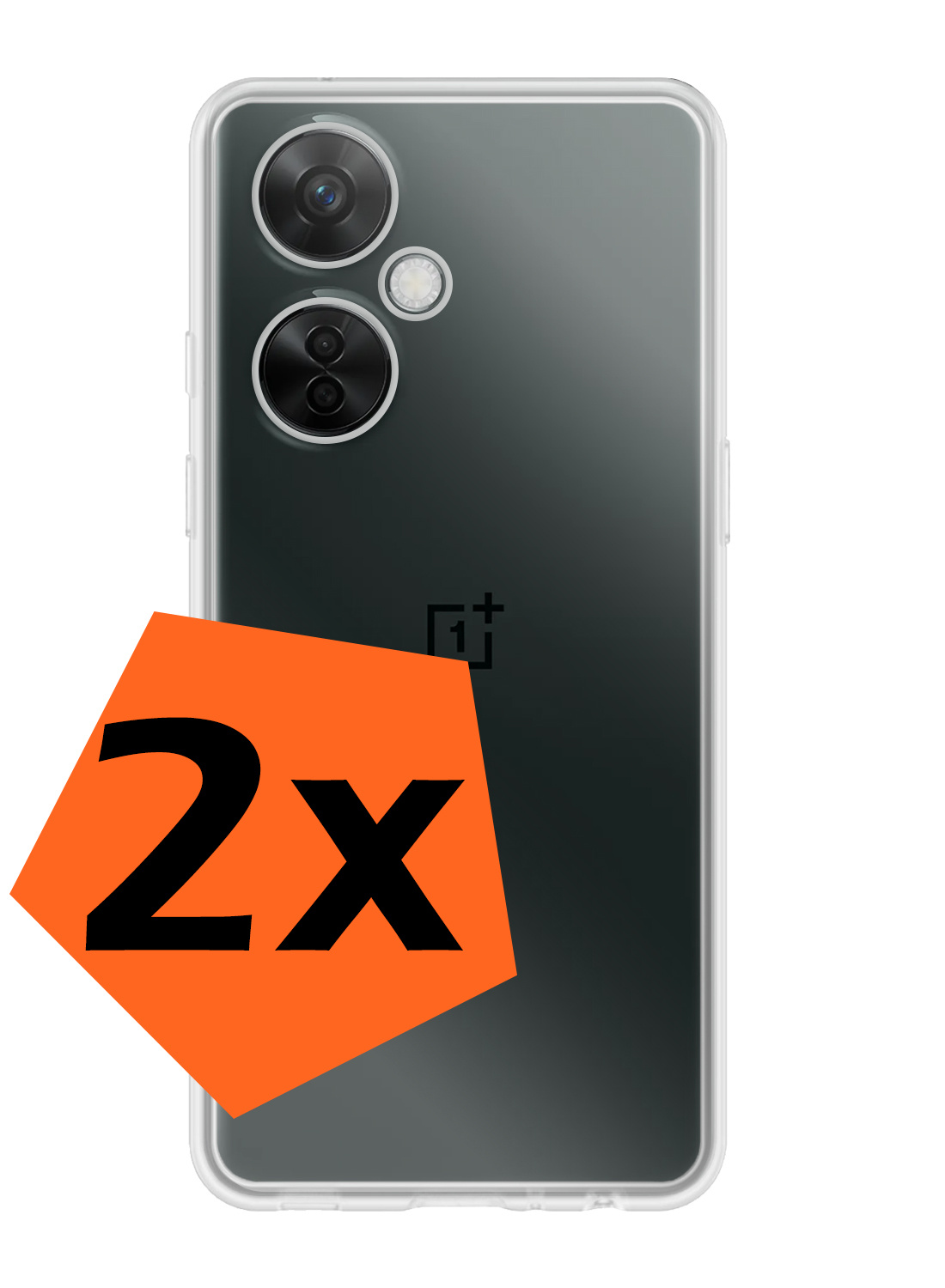 Nomfy Hoesje Geschikt voor OnePlus Nord CE 3 Lite Hoesje Siliconen Cover Case - Hoes Geschikt voor OnePlus Nord CE 3 Lite Hoes Back Case - 2-PACK - Transparant