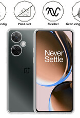 Nomfy Hoesje Geschikt voor OnePlus Nord CE 3 Lite Hoesje Siliconen Cover Case Met Screenprotector - Hoes Geschikt voor OnePlus Nord CE 3 Lite Hoes Back Case - Transparant