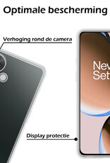 Nomfy Hoesje Geschikt voor OnePlus Nord CE 3 Lite Hoesje Siliconen Cover Case Met Screenprotector - Hoes Geschikt voor OnePlus Nord CE 3 Lite Hoes Back Case - Transparant