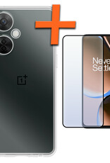 Nomfy Hoesje Geschikt voor OnePlus Nord CE 3 Lite Hoesje Siliconen Cover Case Met Screenprotector - Hoes Geschikt voor OnePlus Nord CE 3 Lite Hoes Back Case - Transparant