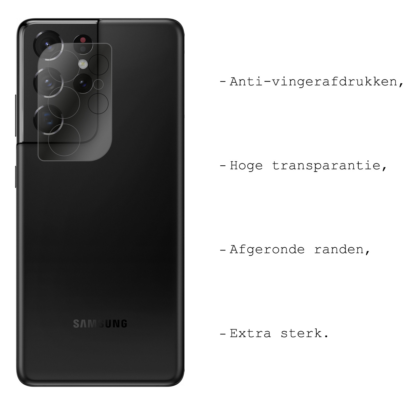 BASEY. Screenprotector Geschikt voor Samsung S21 Ultra Camera Screenprotector Tempered Glass Beschermglas Camera - Screenprotector Geschikt voor Samsung Galaxy S21 Ultra Camera Screen Protector
