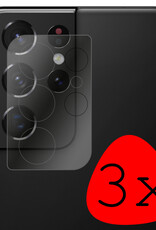 BASEY. Screenprotector Geschikt voor Samsung S21 Ultra Camera Screenprotector Tempered Glass Beschermglas Camera - Screenprotector Geschikt voor Samsung Galaxy S21 Ultra Camera Screen Protector - 3 Stuks