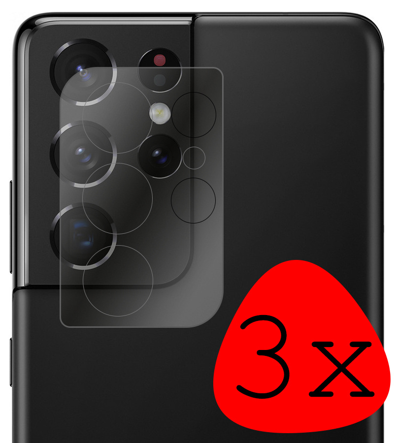BASEY. Screenprotector Geschikt voor Samsung S21 Ultra Camera Screenprotector Tempered Glass Beschermglas Camera - Screenprotector Geschikt voor Samsung Galaxy S21 Ultra Camera Screen Protector - 3 Stuks
