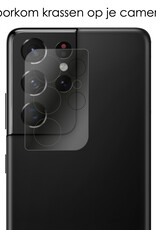 NoXx Screenprotector Geschikt voor Samsung S21 Ultra Camera Screenprotector Gehard Glas - Screenprotector Geschikt voor Samsung Galaxy S21 Ultra Screenprotector Camera Tempered Glass - 3x