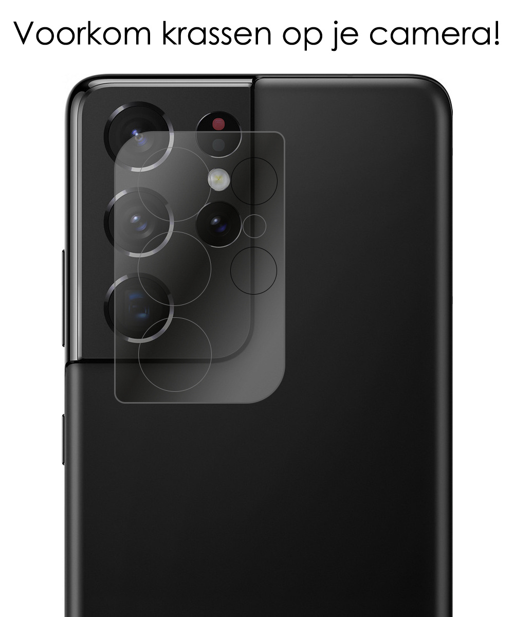 NoXx Screenprotector Geschikt voor Samsung S21 Ultra Camera Screenprotector Gehard Glas - Screenprotector Geschikt voor Samsung Galaxy S21 Ultra Screenprotector Camera Tempered Glass - 3x