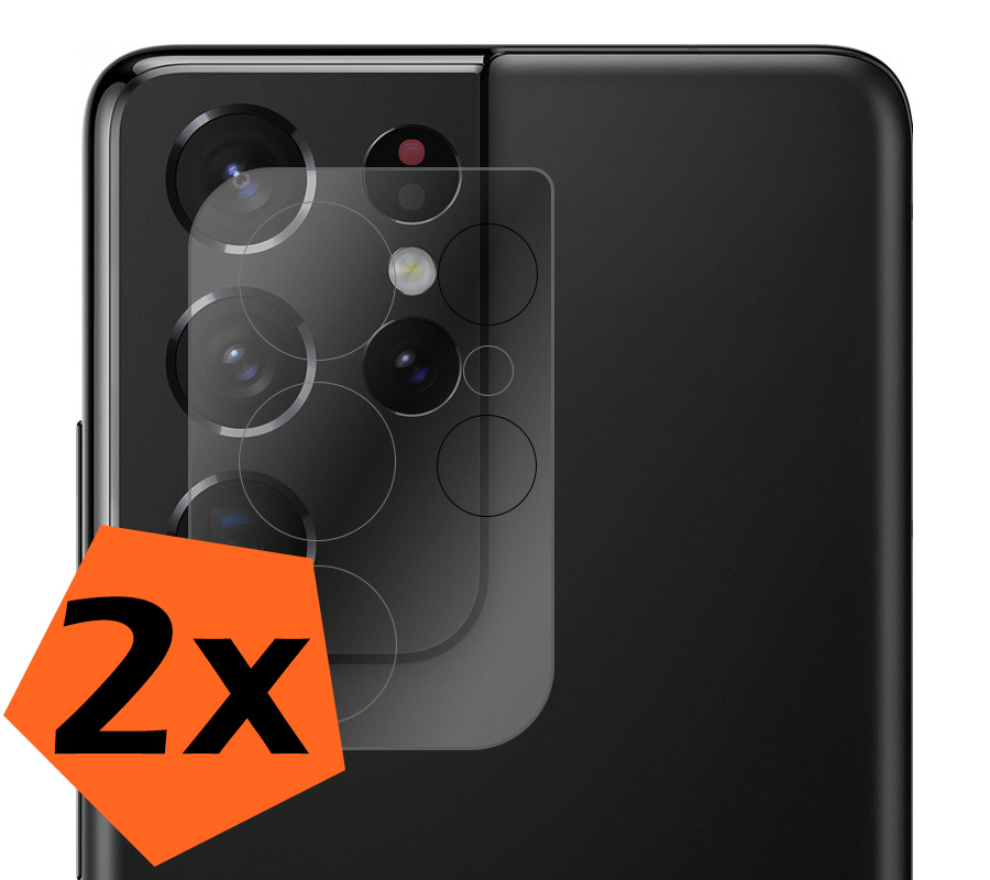 Nomfy Screenprotector Geschikt voor Samsung S21 Ultra Camera Screen Protector Beschermglas - Screenprotector Geschikt voor Samsung Galaxy S21 Ultra Camera Screenprotector Tempered Glass - 2 PACK