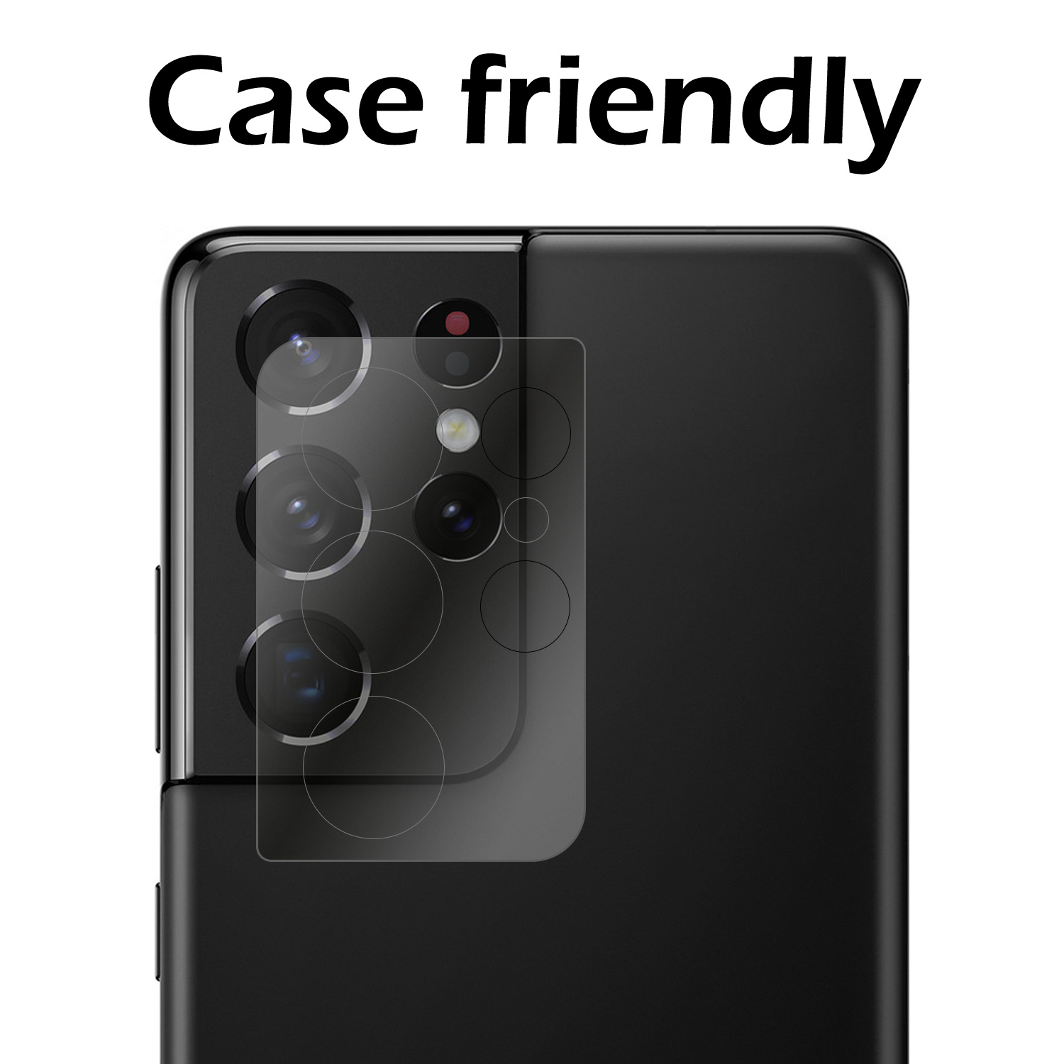 Nomfy Screenprotector Geschikt voor Samsung S21 Ultra Camera Screen Protector Beschermglas - Screenprotector Geschikt voor Samsung Galaxy S21 Ultra Camera Screenprotector Tempered Glass - 2 PACK