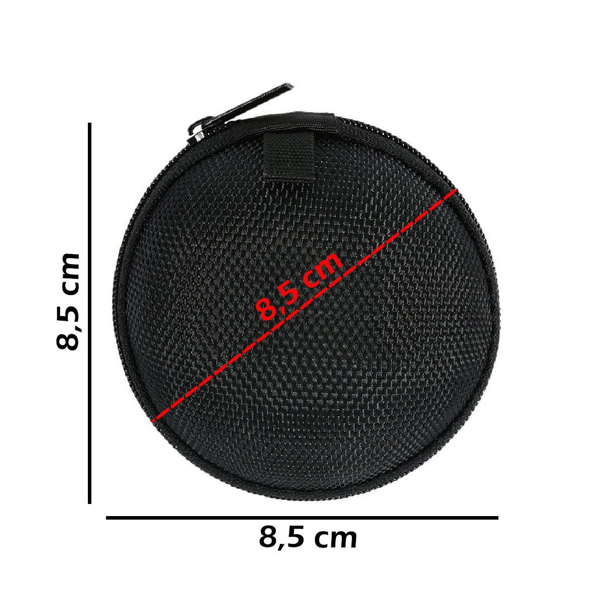 Nomfy Opberghoes Oortjes Met Rits - Nylon Cover Voor Laadkabels en Accessoires - Zwart