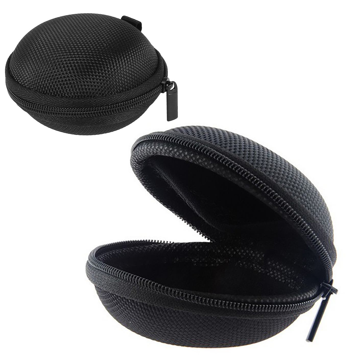NoXx Oortjes Opberg Hoes Hardcover - Nylon Etui voor Koptelefoonoortjes - Zwart