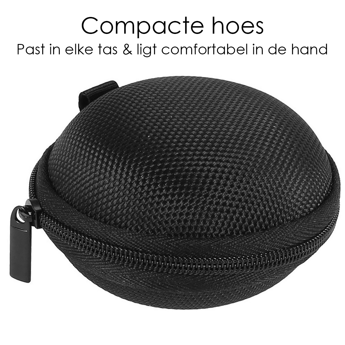 NoXx Oortjes Opberg Hoes Hardcover - Nylon Etui voor Koptelefoonoortjes - Zwart