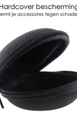 NoXx Oortjes Opberg Hoes Hardcover - Nylon Etui voor Koptelefoonoortjes - Zwart