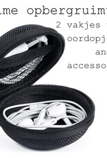 BASEY. Etui voor Oortjes Met Ritssluiting Nylon Case voor Oordopjes - Zwart