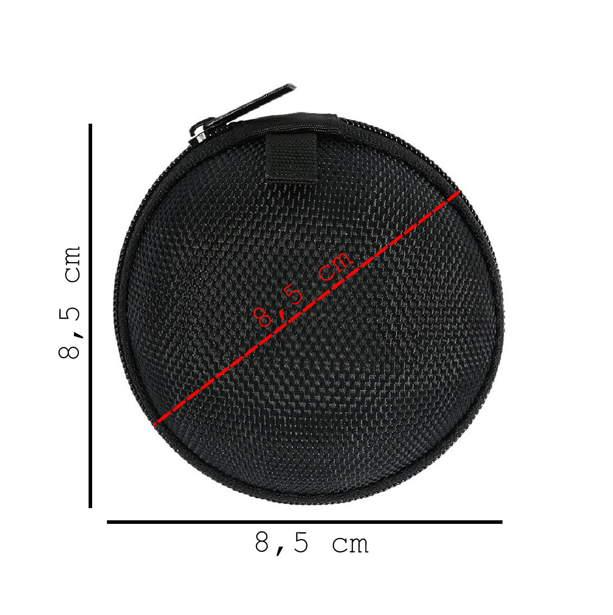 BASEY. Etui voor Oortjes Met Ritssluiting Nylon Case voor Oordopjes - Zwart