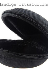 BASEY. Etui voor Oortjes Met Ritssluiting Nylon Case voor Oordopjes - Zwart