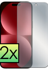 NoXx Screenprotector Geschikt voor iPhone 15 Screenprotector Privacy Tempered Glass Gehard Glas Display Cover - 2x