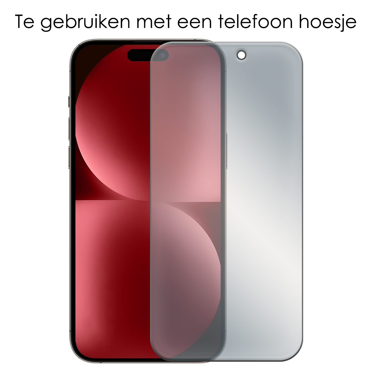 NoXx Screenprotector Geschikt voor iPhone 15 Screenprotector Privacy Tempered Glass Gehard Glas Display Cover - 2x