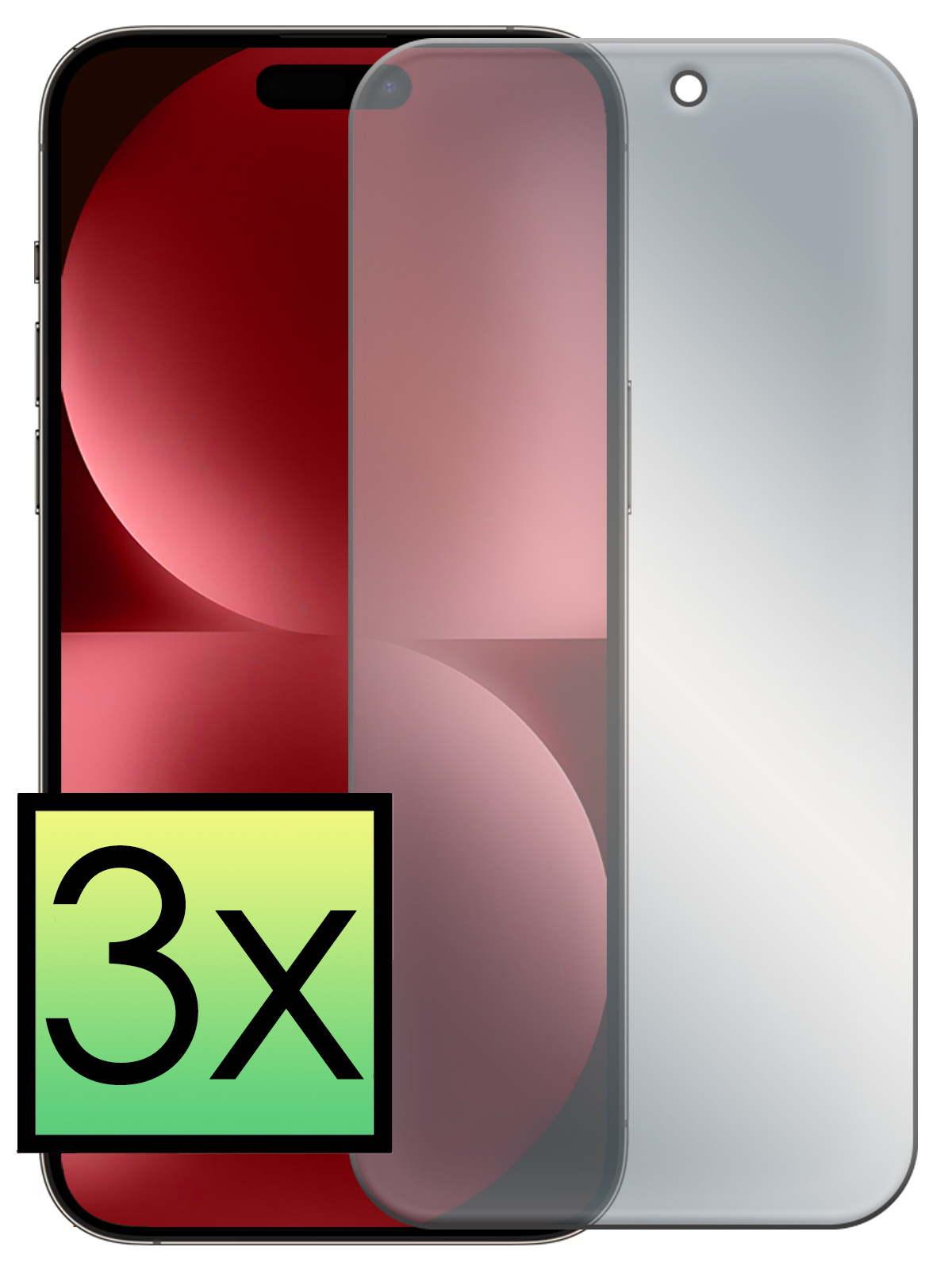 NoXx Screenprotector Geschikt voor iPhone 15 Pro Max Screenprotector Privacy Tempered Glass Gehard Glas Display Cover - 3x