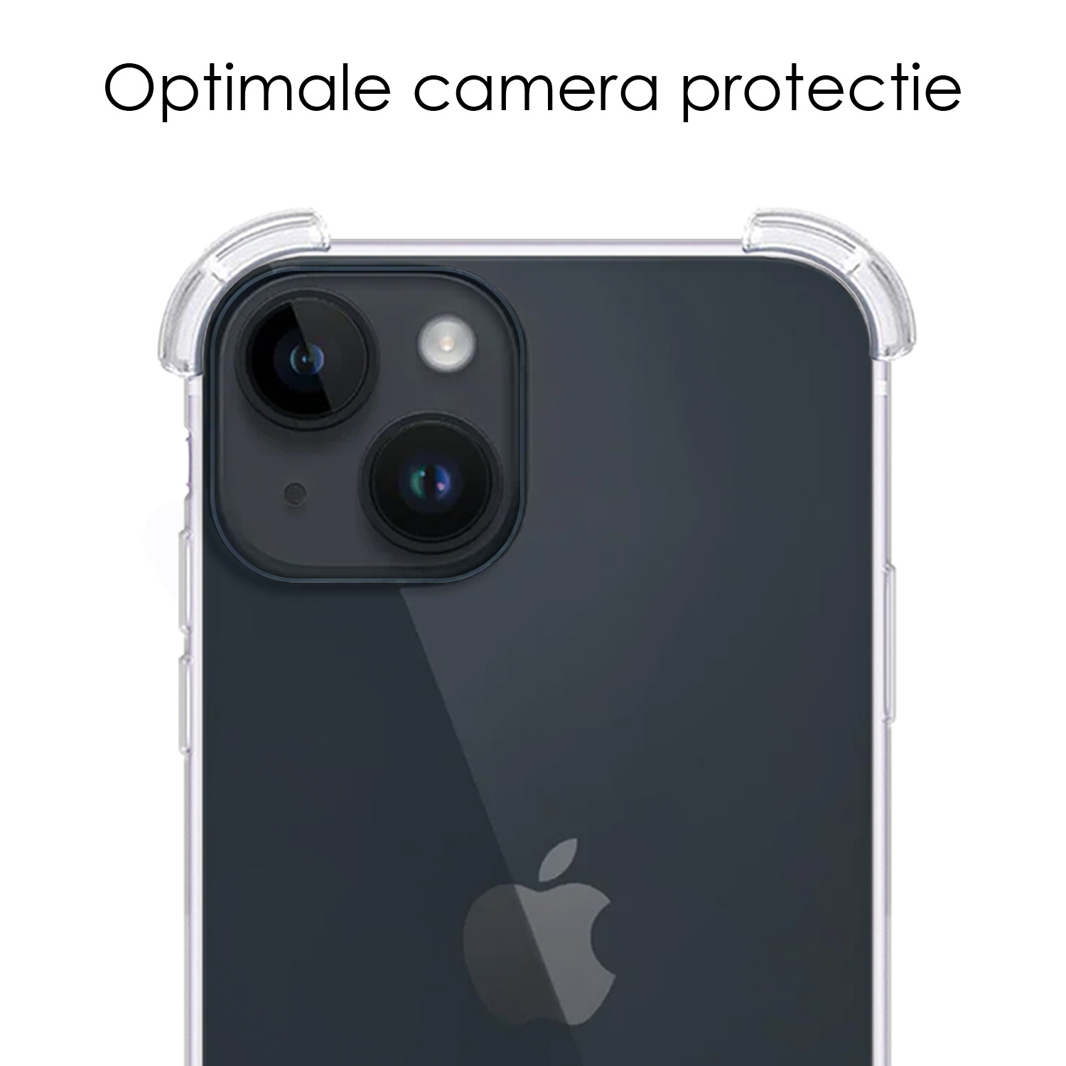 NoXx Hoes Geschikt voor iPhone 15 Hoesje Siliconen Cover Shock Proof Back Case Shockproof Hoes - Transparant - 2x