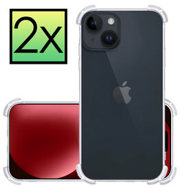 NoXx NoXx iPhone 15 Plus Hoesje Shockproof - Transparant - 2 PACK
