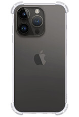 NoXx Hoes Geschikt voor iPhone 15 Pro Hoesje Siliconen Cover Shock Proof Back Case Shockproof Hoes - Transparant - 2x