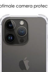 NoXx Hoes Geschikt voor iPhone 15 Pro Max Hoesje Siliconen Cover Shock Proof Back Case Shockproof Hoes - Transparant - 2x