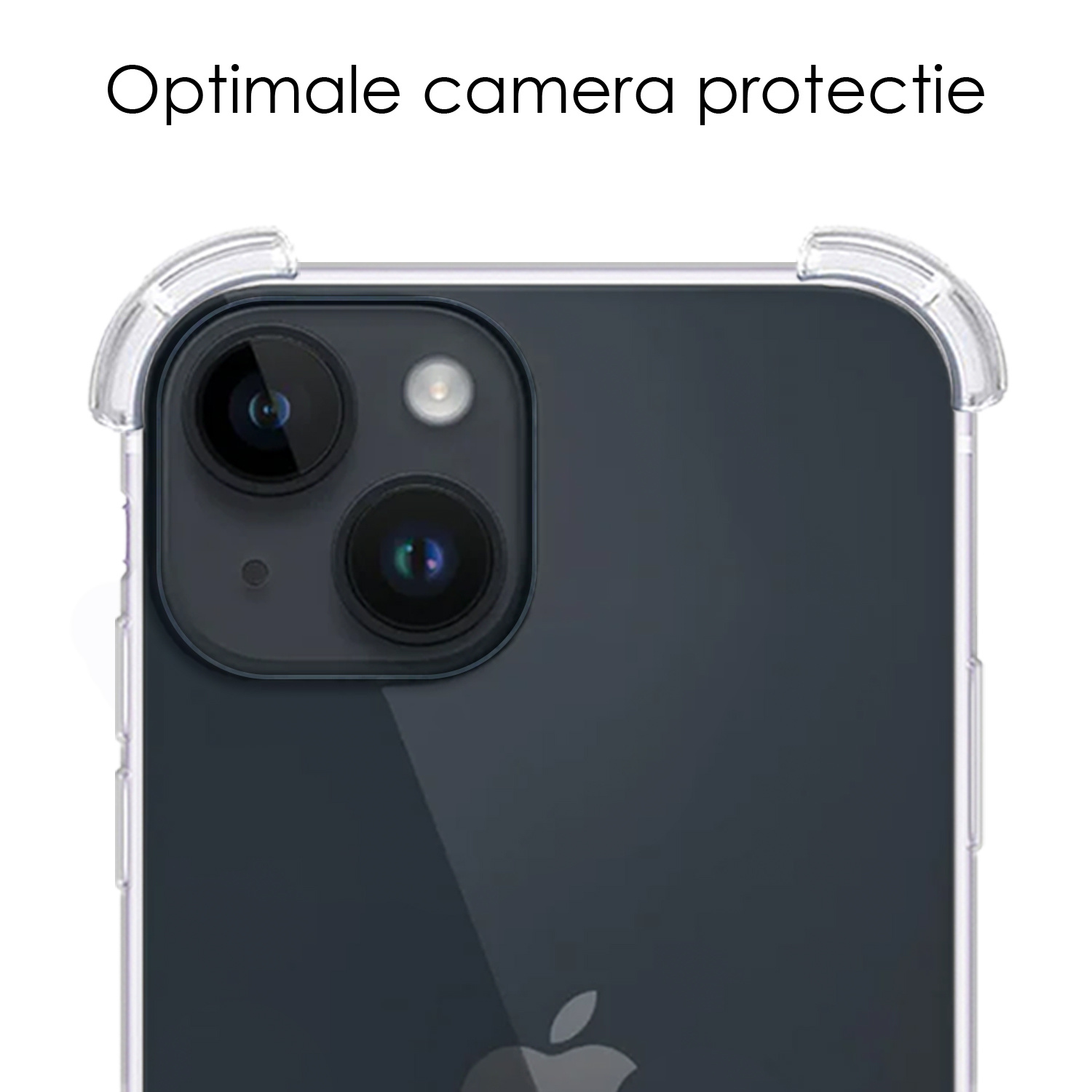NoXx Hoes Geschikt voor iPhone 15 Hoesje Transparant Met Telefoonkoord Cover Shock Proof Case Koord Hoes