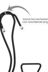 NoXx Hoes Geschikt voor iPhone 15 Hoesje Transparant Met Telefoonkoord Cover Shock Proof Case Koord Hoes