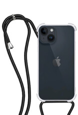 NoXx Hoes Geschikt voor iPhone 15 Plus Hoesje Transparant Met Telefoonkoord Cover Shock Proof Case Koord Hoes