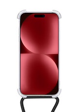 NoXx Hoes Geschikt voor iPhone 15 Plus Hoesje Transparant Met Telefoonkoord Cover Shock Proof Case Koord Hoes